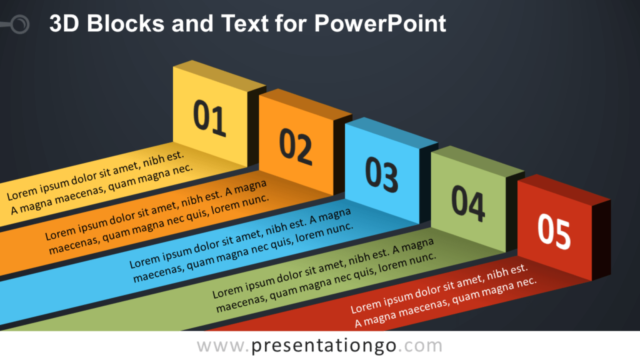 Diagrama de Bloques 3D Y Texto Gratis Para PowerPoint