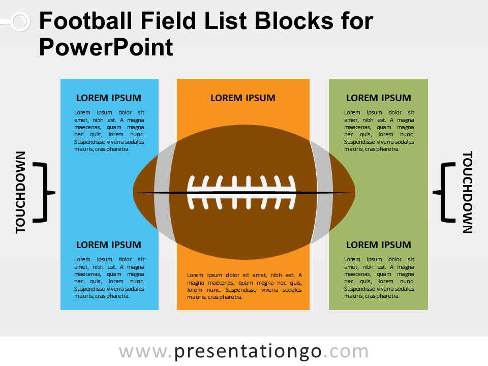 Bloques de Lista de Campo de Fútbol Gratis Para PowerPoint