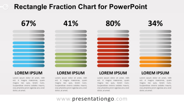 Gráfico Gratis de Fracciones de Rectángulo Para PowerPoint