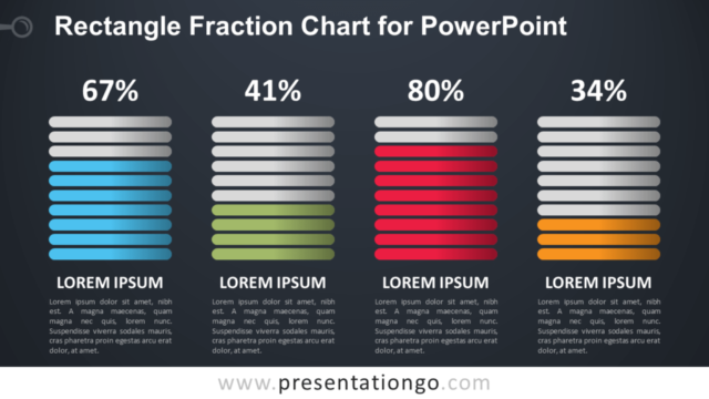 Gráfico Gratis de Fracciones de Rectángulo Para PowerPoint