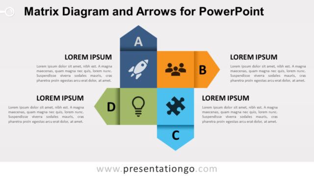 Matriz de Diagrama Y Flechas Gratis Para PowerPoint