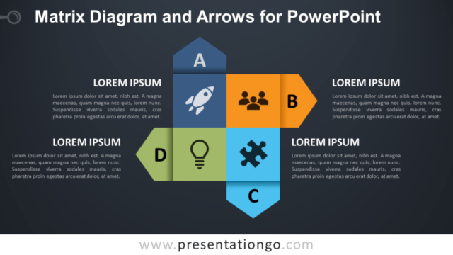 Matriz de Diagrama Y Flechas Gratis Para PowerPoint