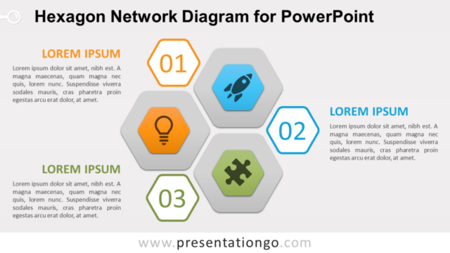 Diagrama de Red de Hexágonos Gratis Para PowerPoint