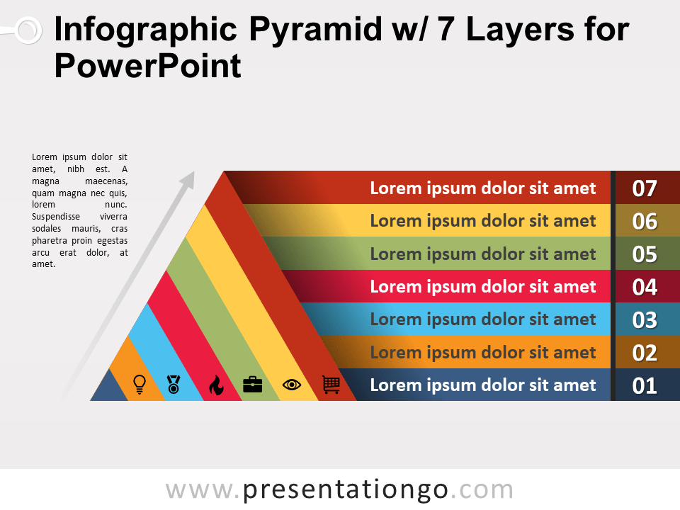 Infografía Gratis de Pirámide Con 7 Capas Para PowerPoint