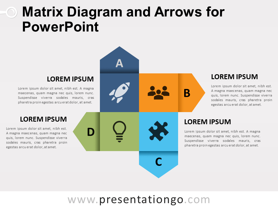 Matriz de Diagrama Y Flechas Gratis Para PowerPoint