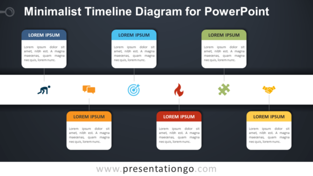 Diagrama de Línea de Tiempo Minimalista Gratis Para PowerPoint