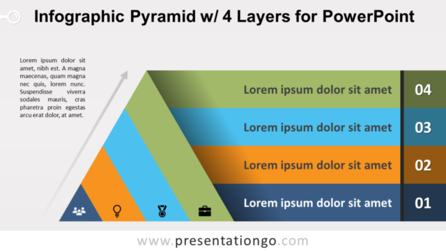 Infografía Gratis de Pirámide Con 4 Capas Para PowerPoint