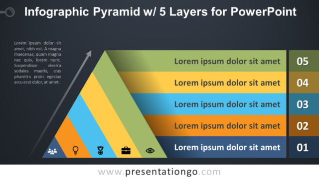 Infografía Gratis de Pirámide Con 5 Capas Para PowerPoint