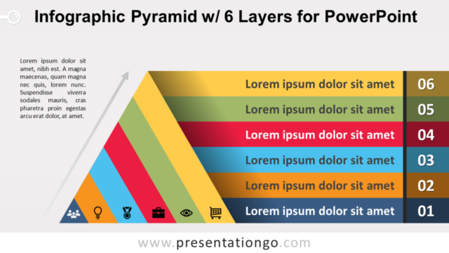 Infografía Gratis de Pirámide Con 6 Capas Para PowerPoint