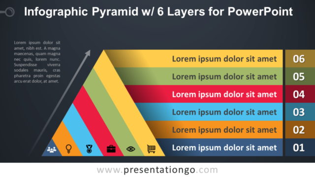 Infografía Gratis de Pirámide Con 6 Capas Para PowerPoint