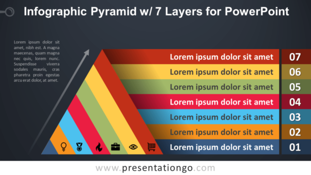 Infografía Gratis de Pirámide Con 7 Capas Para PowerPoint