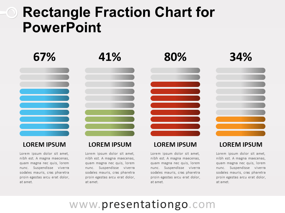 Gráfico Gratis de Fracciones de Rectángulo Para PowerPoint