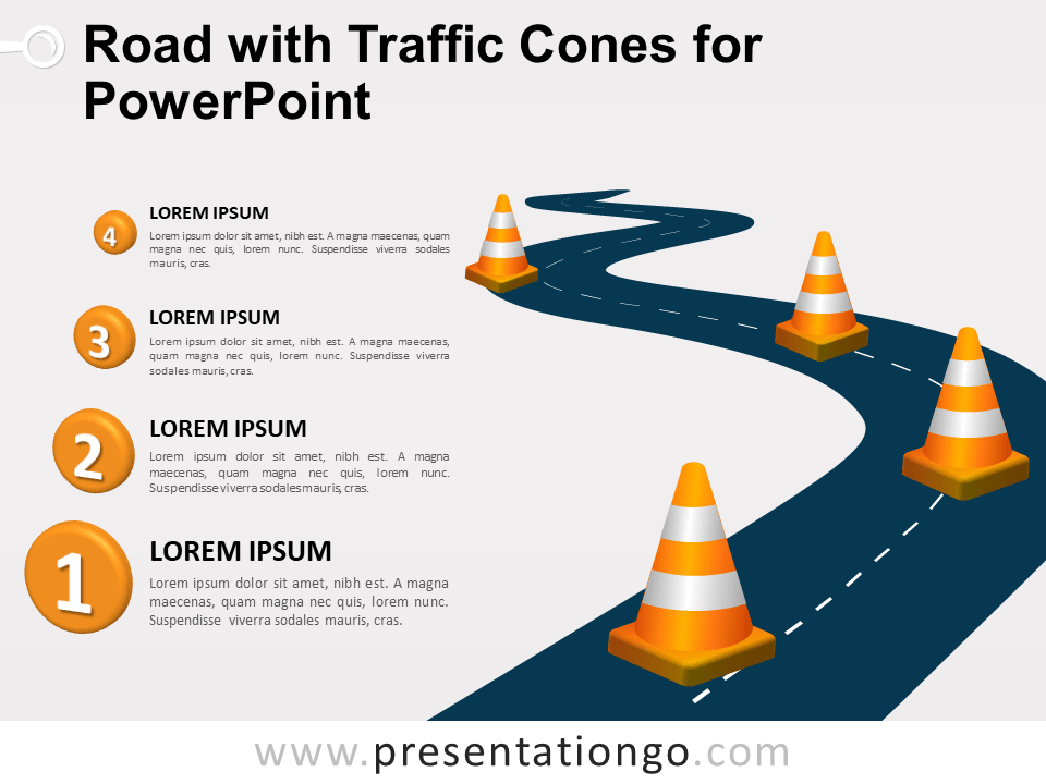 Carretera Con Conos de Tráfico Gratis Para PowerPoint