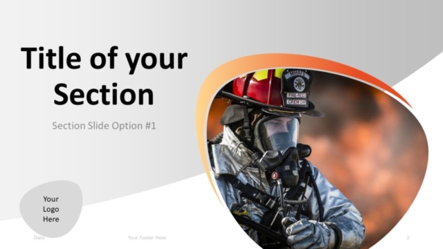 Plantilla Gratis de Bomberos Para PowerPoint - Diapositiva de Sección