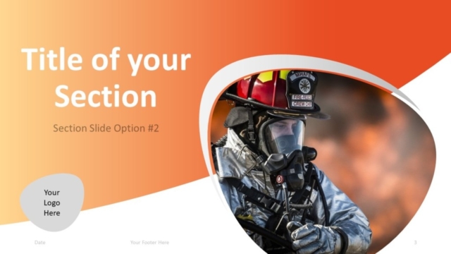 Plantilla Gratis de Bomberos Para PowerPoint - Diapositiva de Sección