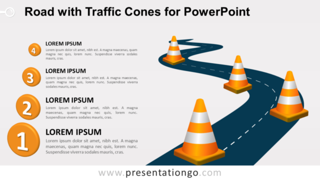 Carretera Con Conos de Tráfico Gratis Para PowerPoint