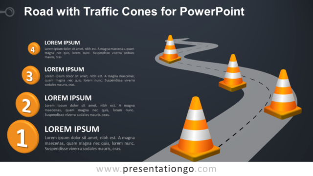 Carretera Con Conos de Tráfico Gratis Para PowerPoint