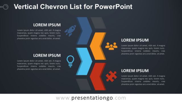 Lista de Chevron Vertical Gratis Para PowerPoint