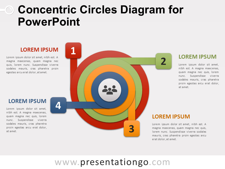 Diagrama de Círculos Concéntricos Gratis Para PowerPoint