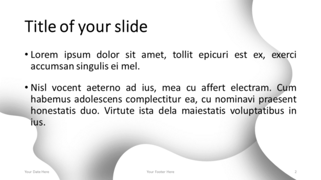 Plantilla Gratis de Fluidos (Blanco) Para PowerPoint - Diapositiva de Título Y Contenido