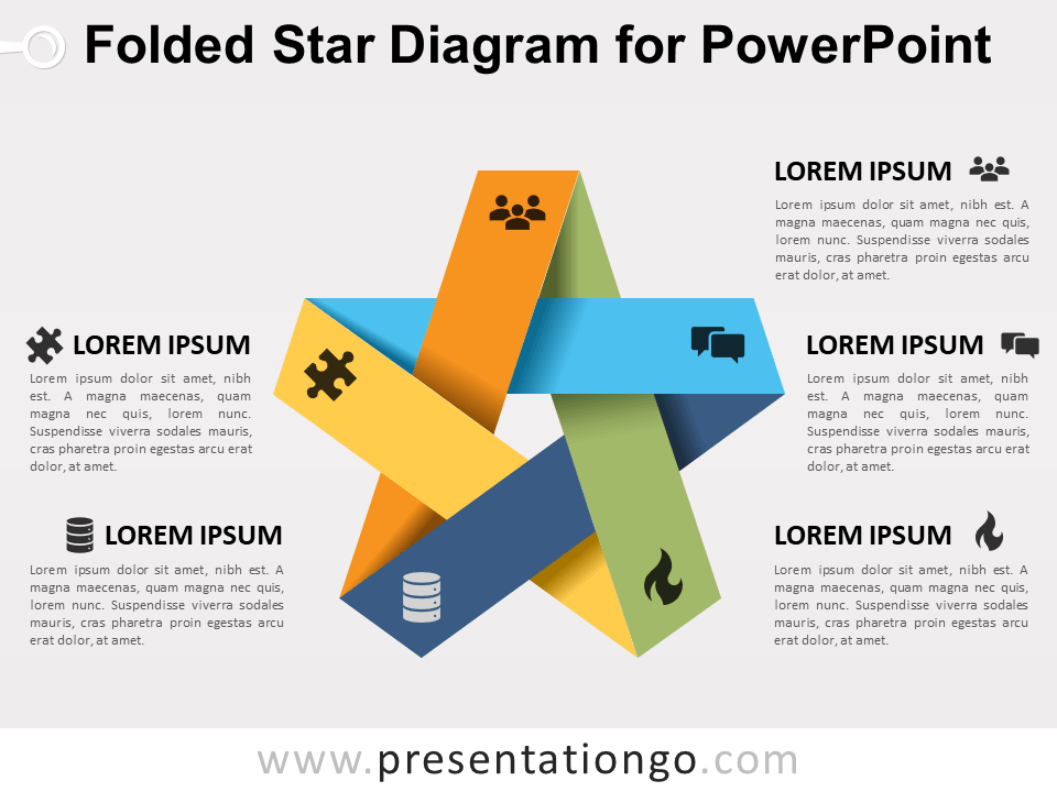 Diagrama de Estrella Doblada Gratis Para PowerPoint