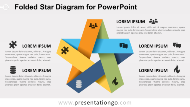 Diagrama de Estrella Doblada Gratis Para PowerPoint
