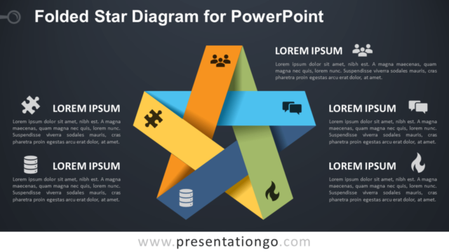 Diagrama de Estrella Doblada Gratis Para PowerPoint