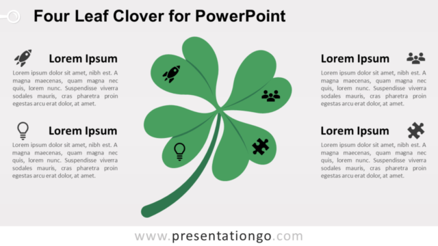 Trébol De Cuatro Hojas Para PowerPoint