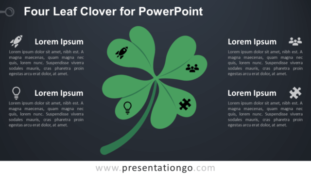 Trébol De Cuatro Hojas Para PowerPoint