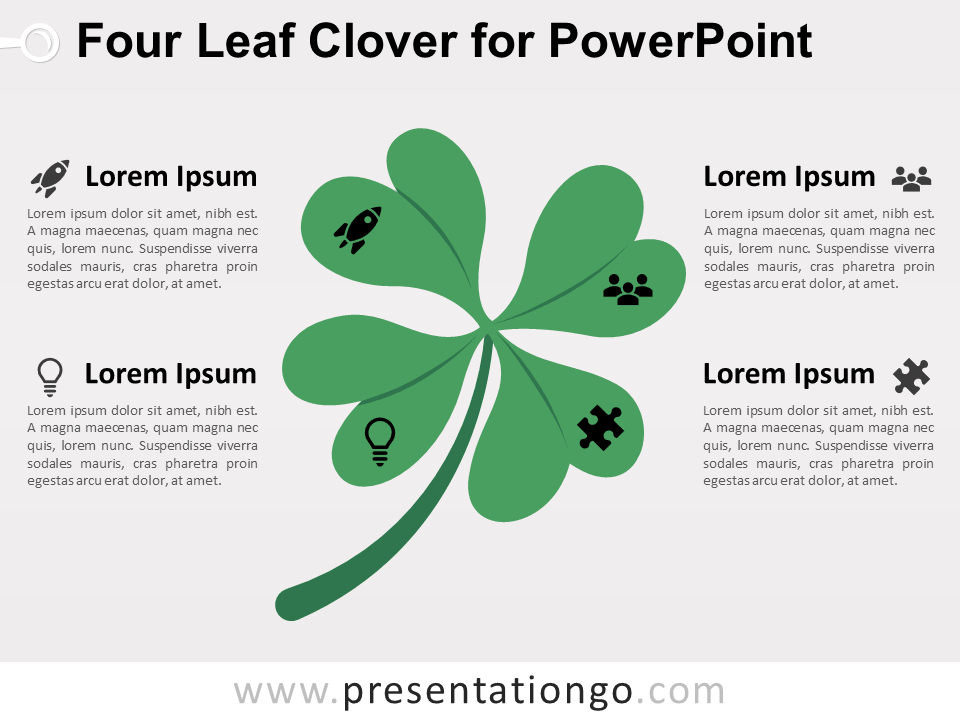 Trébol De Cuatro Hojas Para PowerPoint