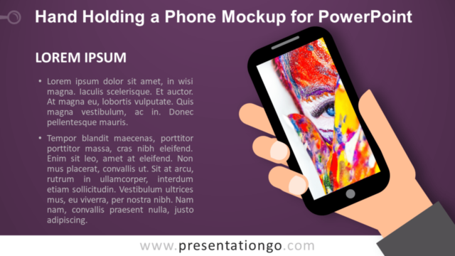 Maqueta Gratis de Mano Sosteniendo Un Teléfono Móvil Para PowerPoint