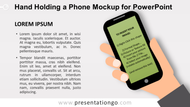 Maqueta de Mano Sosteniendo Un Teléfono Móvil Para PowerPoint