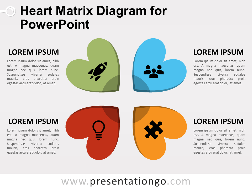Diagrama de Matriz de Corazón Gratis Para PowerPoint