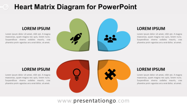 Diagrama de Matriz de Corazón Gratis Para PowerPoint