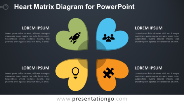 Diagrama de Matriz de Corazón Gratis Para PowerPoint