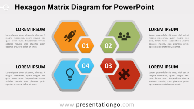 Diagrama de Matriz de Hexágonos Gratis Para PowerPoint