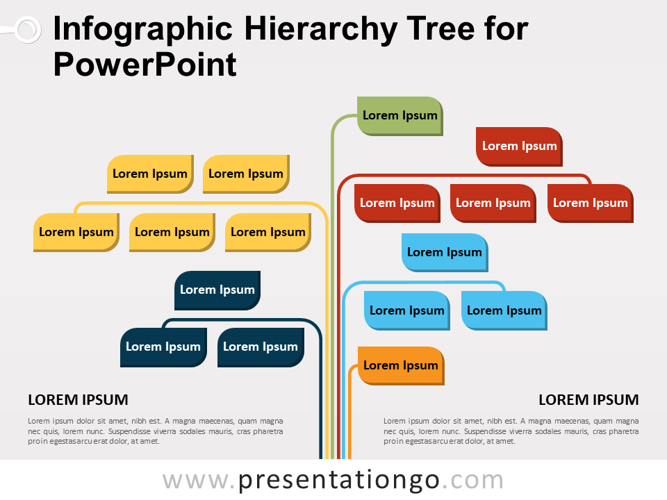 Árbol Jerárquico Infográfico Gratis Para PowerPoint
