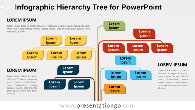 Árbol Jerárquico Infográfico Gratis Para PowerPoint
