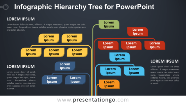 Árbol Jerárquico Infográfico Gratis Para PowerPoint