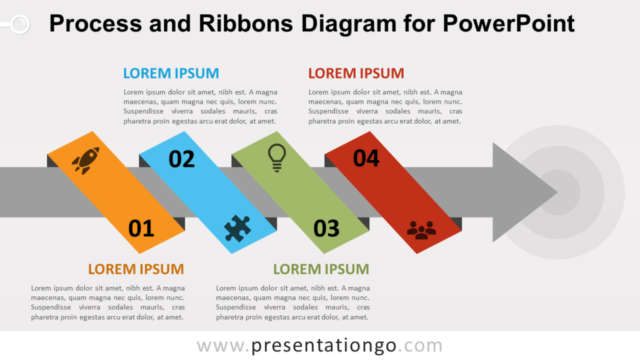 Diagrama de Proceso Y Cintas Gratis Para PowerPoint