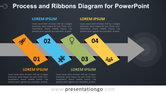 Diagrama de Proceso Y Cintas Gratis Para PowerPoint