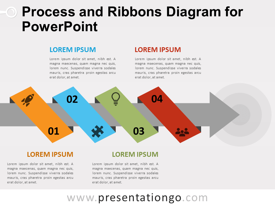 Diagrama de Proceso Y Cintas Gratis Para PowerPoint