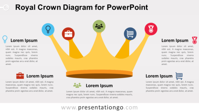 Diagrama de Corona Real Gratis Para PowerPoint