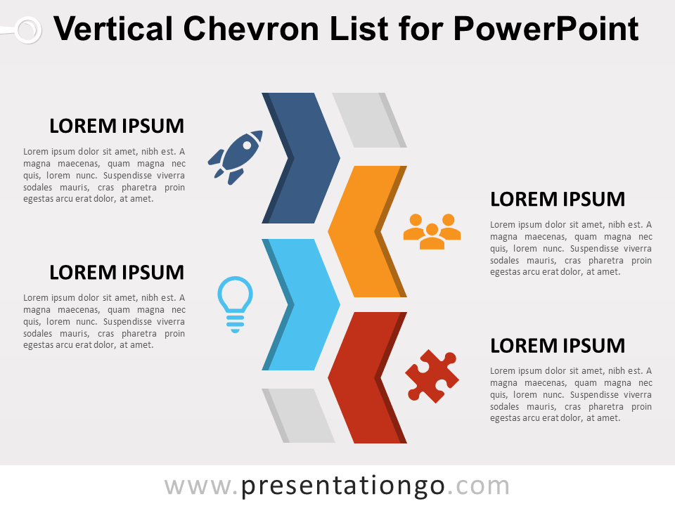 Lista de Chevron Vertical Gratis Para PowerPoint