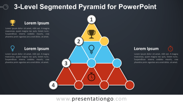 Pirámide Segmentada de 3 Niveles Gratis Para PowerPoint