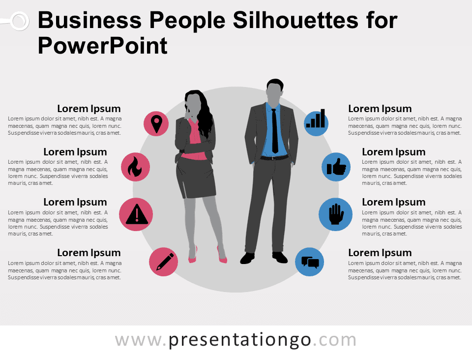Siluetas de Personas de Negocios Gratis Para PowerPoint