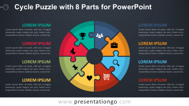 Ciclo Rompecabeza Con 8 Partes Gratis Para PowerPoint