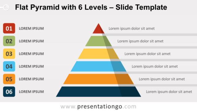 Pirámide Plana Con 6 Niveles Gratis Para PowerPoint Y Google Slides