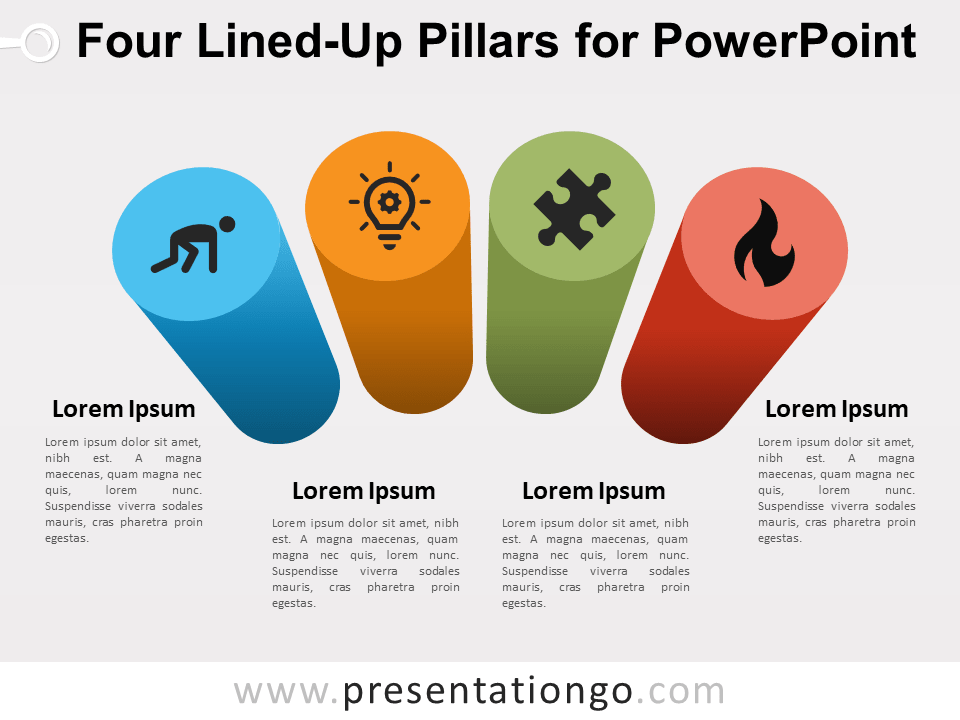 Cuatro Pilares Alineados Gratis Para PowerPoint