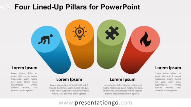 Cuatro Pilares Alineados Gratis Para PowerPoint